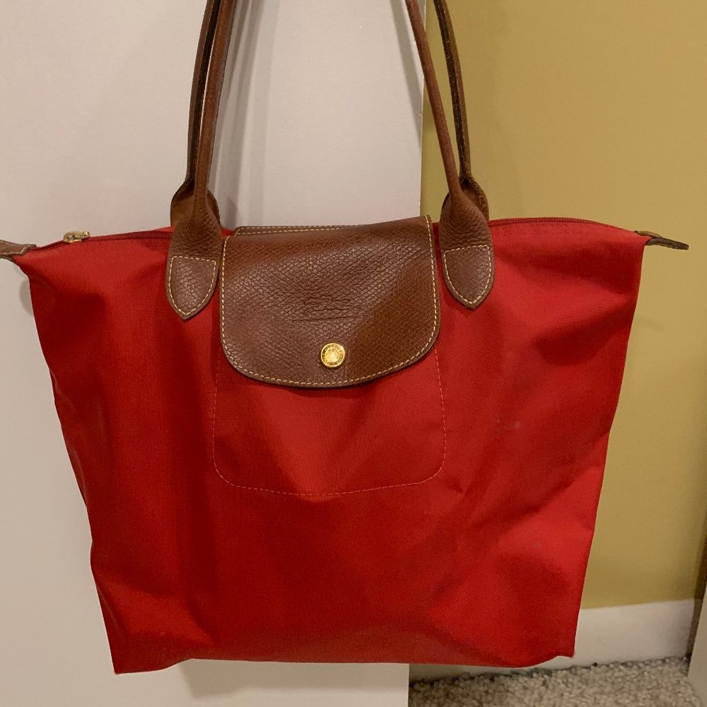 Lonchamp Red Nylon Medium Tote